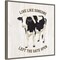 Farm Life Cow Live Like Gate by Tara Reed 22-in. W x 22-in. H. Canvas Wall Art Print Framed in Grey